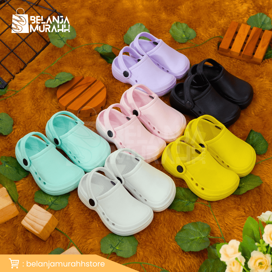 Sandal Kodok Spesial Polos Anak Lucu &amp; Empuk anti Air size 23 s/d 27