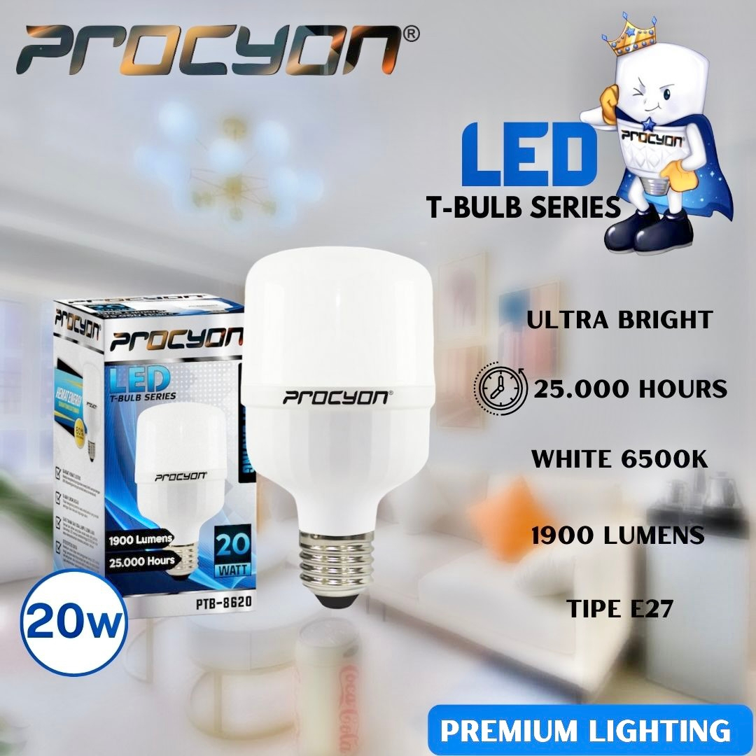 Procyon Lampu LED GARANSI T-BULB 5w 10w 15w 20w 30w 45w 60w White