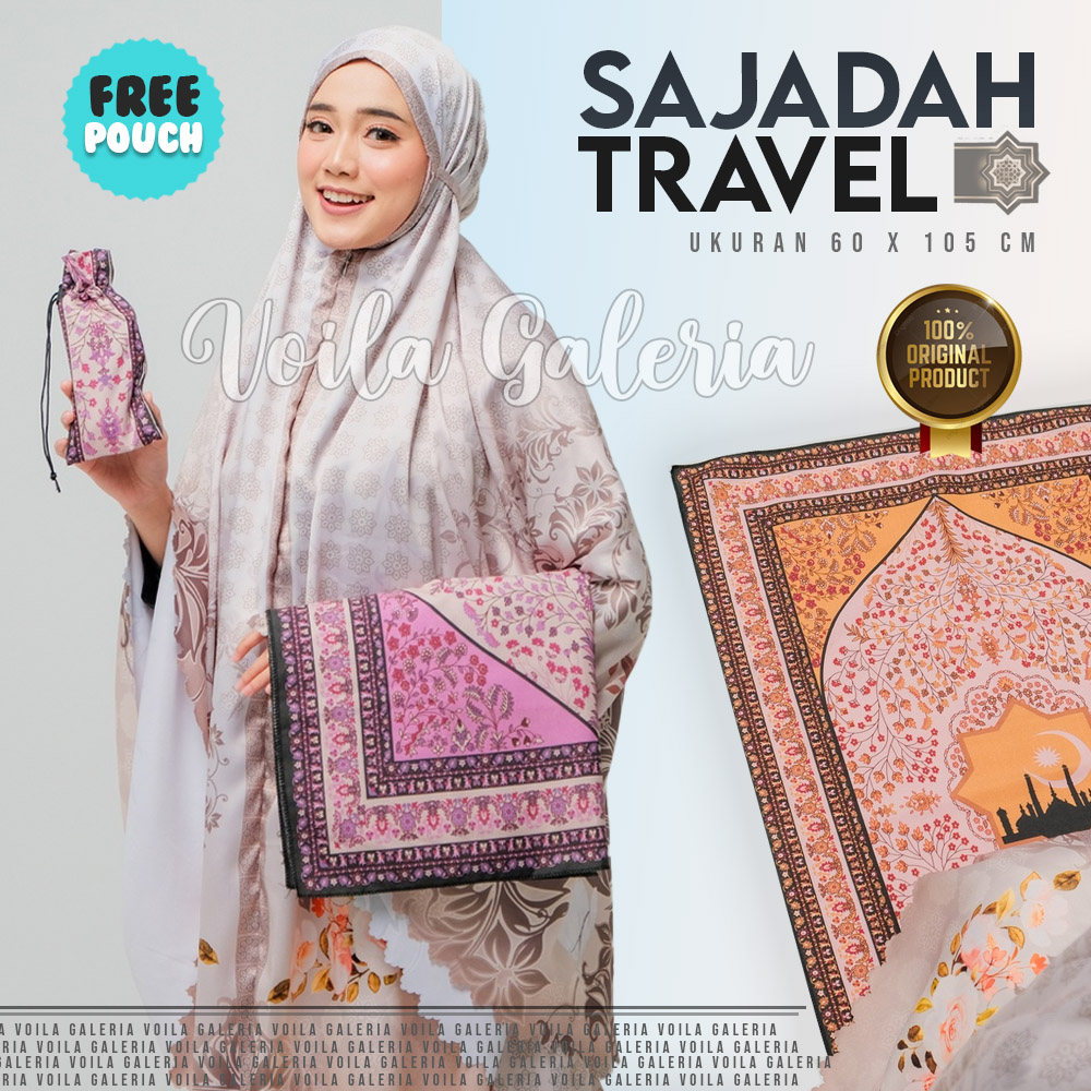 Premium Sajadah Travel Jumbo Free Pouch Souvenir Oleh Oleh Umroh Haji