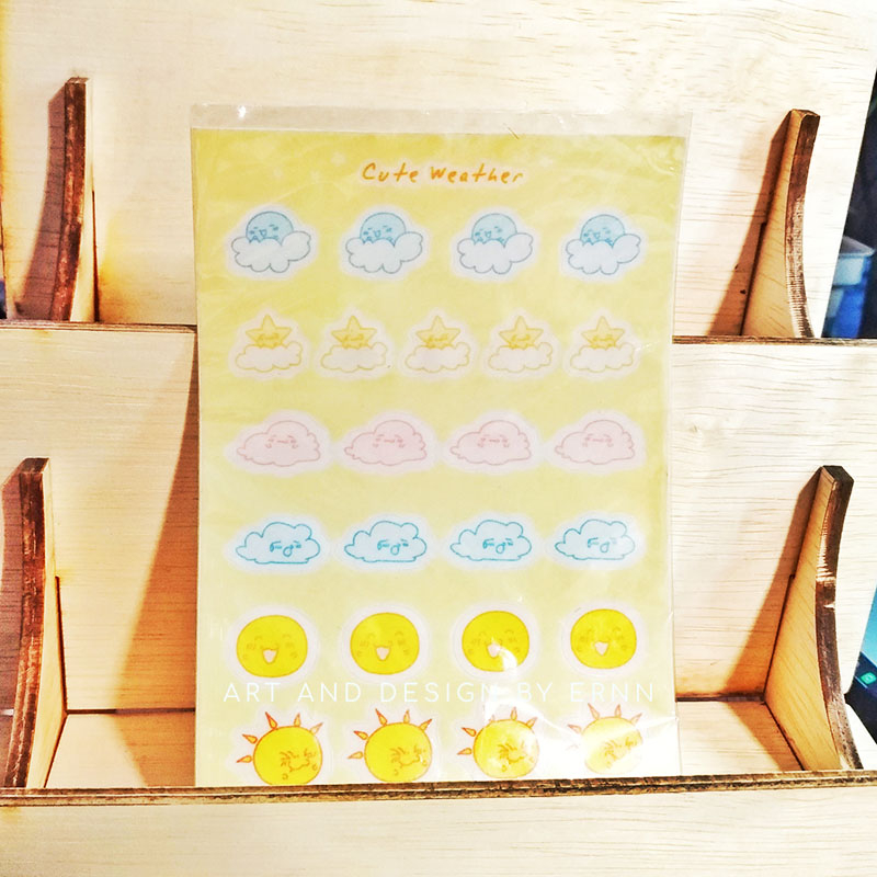 

Sticker sheet cute weather cuaca matahari awan