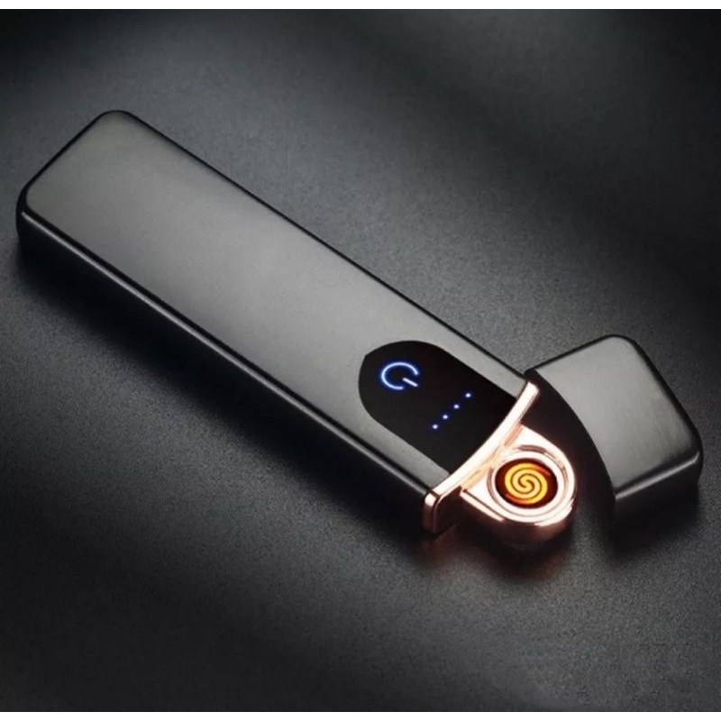 KOREK API ELEKTRIK / MANCIS FINGERPRINT TOUCH LED  ELECTRIC LIGHTER RECHARGEABLE / Finger Print Cas Isi Ulang