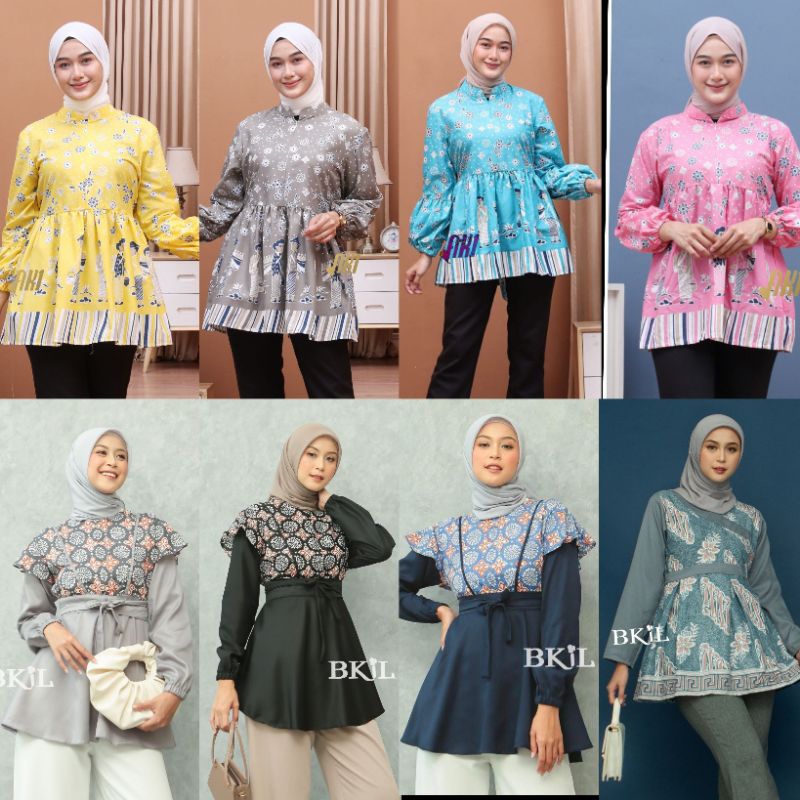 BAJU BATIK WANITA MODERN MONALISA GENES M,L,XL asli PEKALONGAN