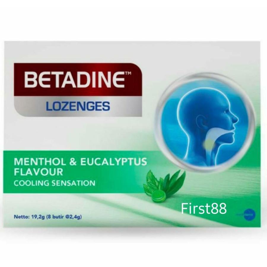 Betadine Lozenges Menthol &amp; Eucalyptus 8's / Permen Sakit Tenggorokan