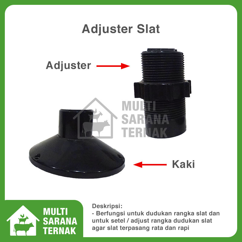 Kaki dan Adjuster Slat Plastik 1 Set Alas Lantai Kandang Ternak Ayam