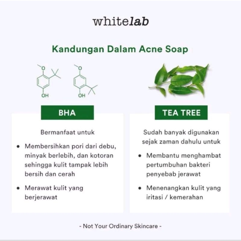 Whitelab Acne Bar Soap 80gr Sabun Batang Untuk Kulit Berjerawat