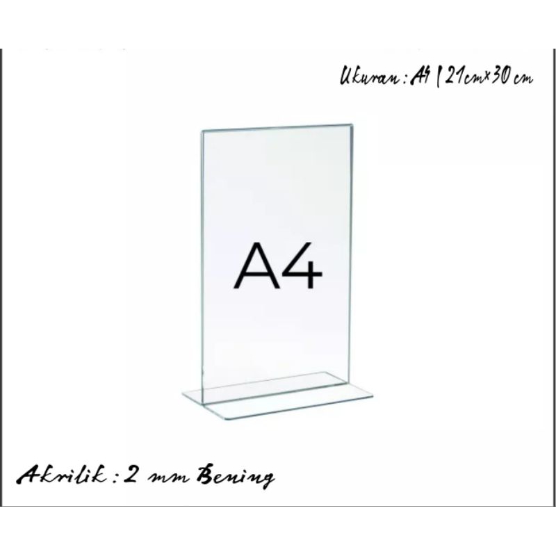 

Akrilik Display A4 2 sisi | Tempat Brosur A4 | Akrilik Tant Holder Type A4
