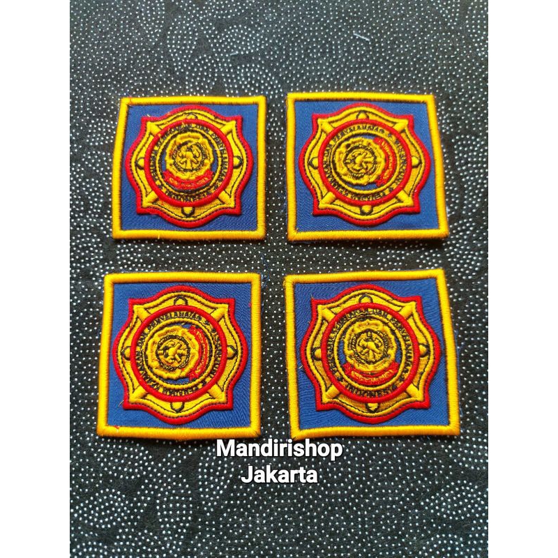 LOGO ATRIBUT LENCANA KEWENANGAN PEMADAM DAMKAR BORDIR TIMBUL ECER SATUAN