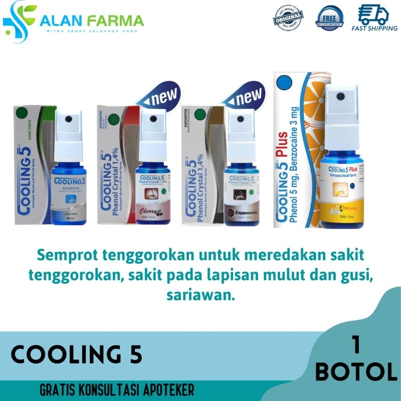 Cooling Spray | Cooling 5 Spray | Cooling 5 Plus Spray | Obat Sariawan Semprot | Obat Sakit Gigi Sem