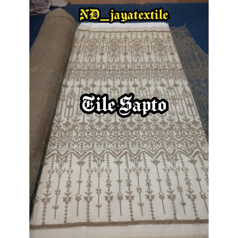 Kain Tile SAPTO TEBAL/Tile Border/Bahan Kebaya
