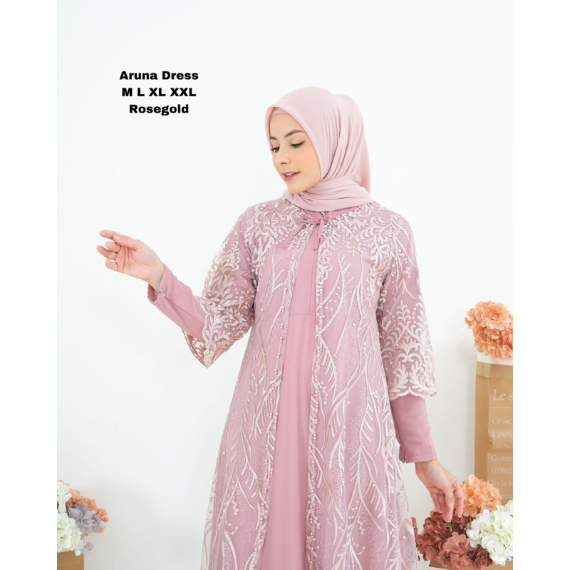 AZURAH SCRAF // COD ARUNA DRESS ORIGINAL / GAMIS PESTA MODERN / GAMIS MEWAH BAHAN TULLE SAPTO KOMBINASI PAYET / GAMIS KEKINIAN / GAMIS KONDANGAN / GAMIS PREMIUM / BAJU GAMIS WANITA / DRESS KONDANGAN / DRESS BROKAT TULLE / BAJU GAMIS TERLARIS