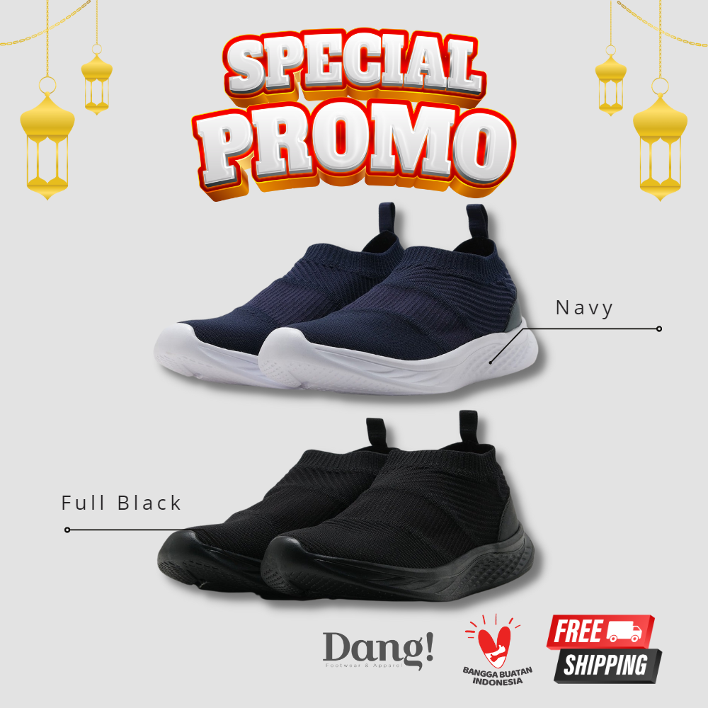 BRODO - Sepatu Husher Series Sneaker Slip On Flip Flop Slop Slide Original Tanpa Tali Laceless Ringa