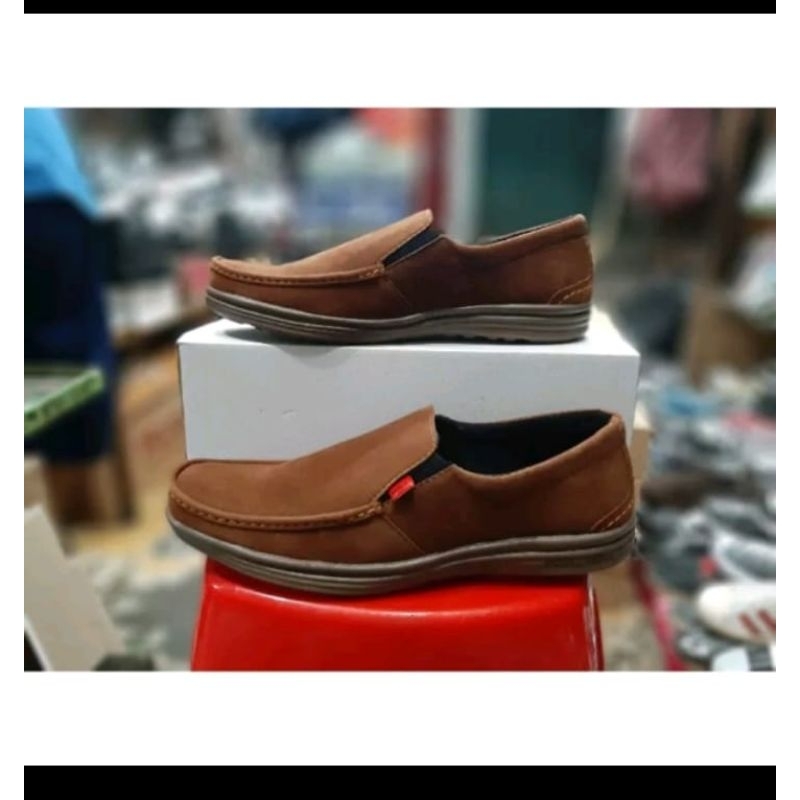 sepatu Slip On Pria Dewasa Kulit Asli suede Model Casual HIRIO