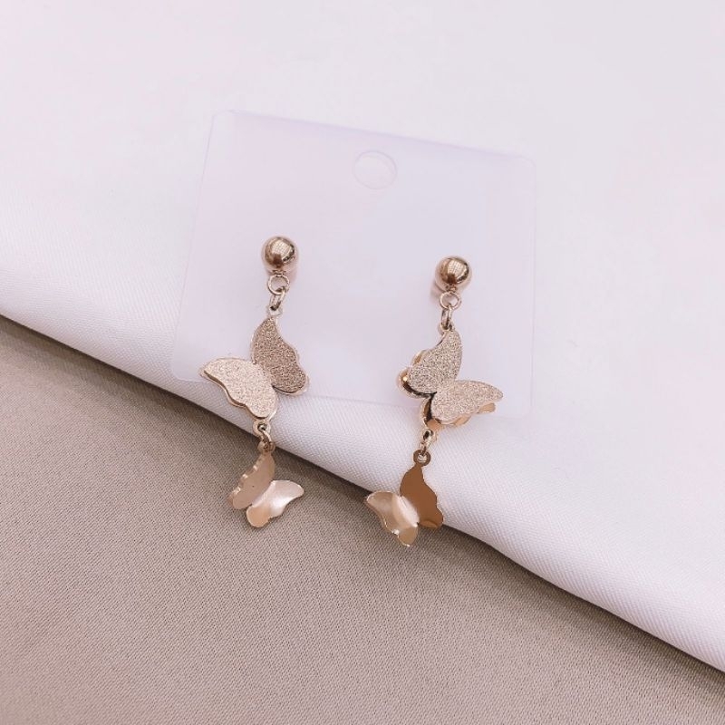 Anting Titanium asli Premium Quality Anti karat anti alergi Stainless steel ori At022