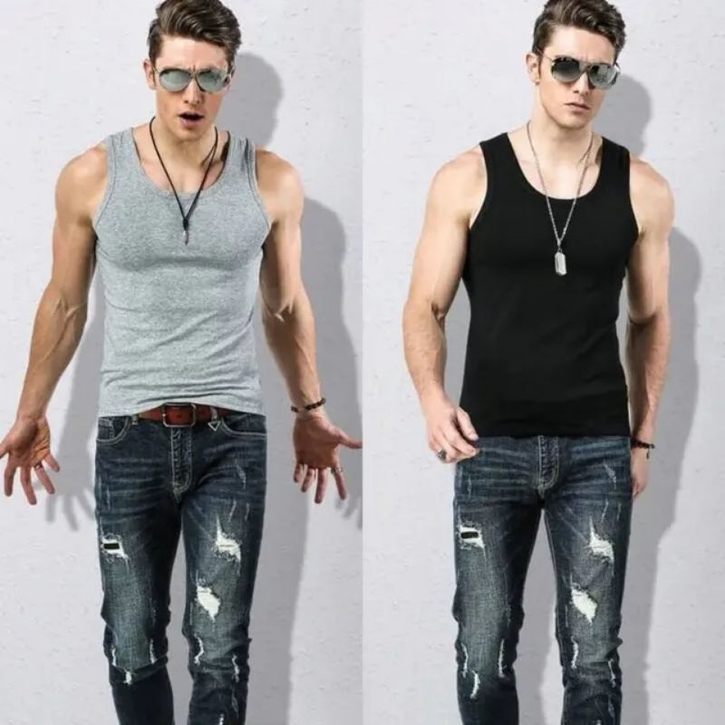 Singlet Pria Dalaman Tanktop Pria Baju Tanpa Lengan Atasan Pria Distro Kutang Kaos Dalaman Pria Katun COD