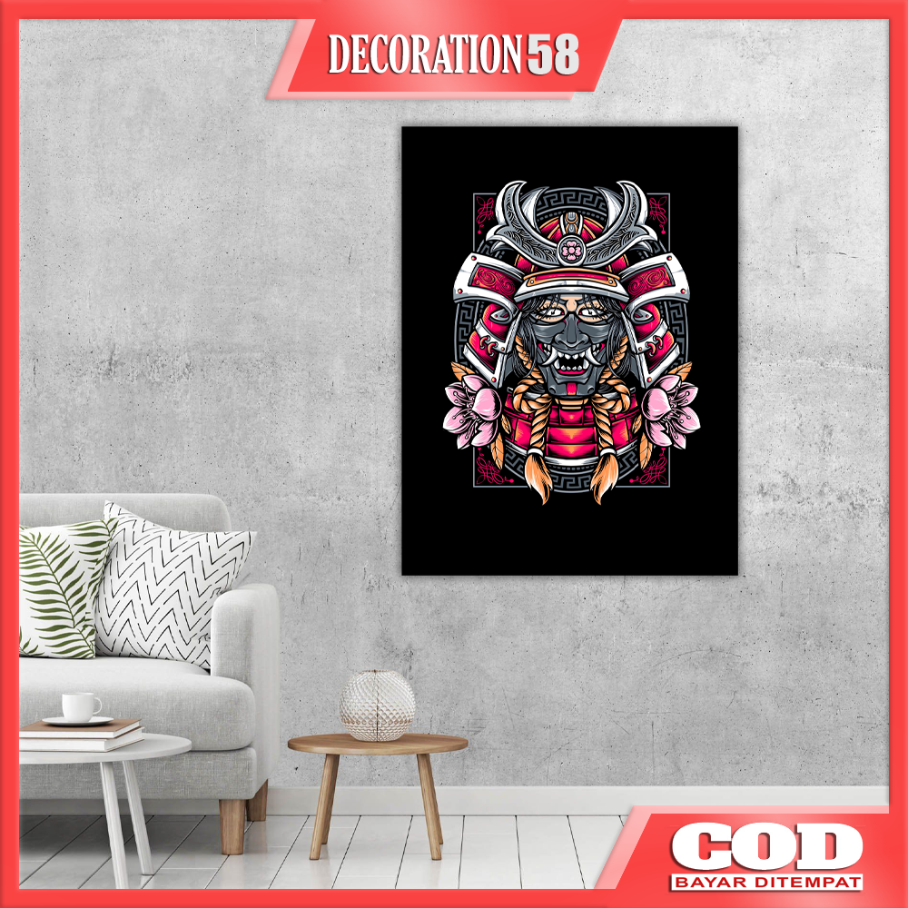 Wall Decor Poster Kayu Dekorasi Hiasan Pajangan Dinding Gambar Cultur Japan Jepang Samurai Viking Hi