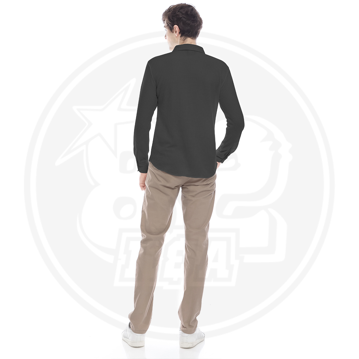 kemeja Waffle Pria Lengan Panjang Kmeja Cowo Cowok Original N82