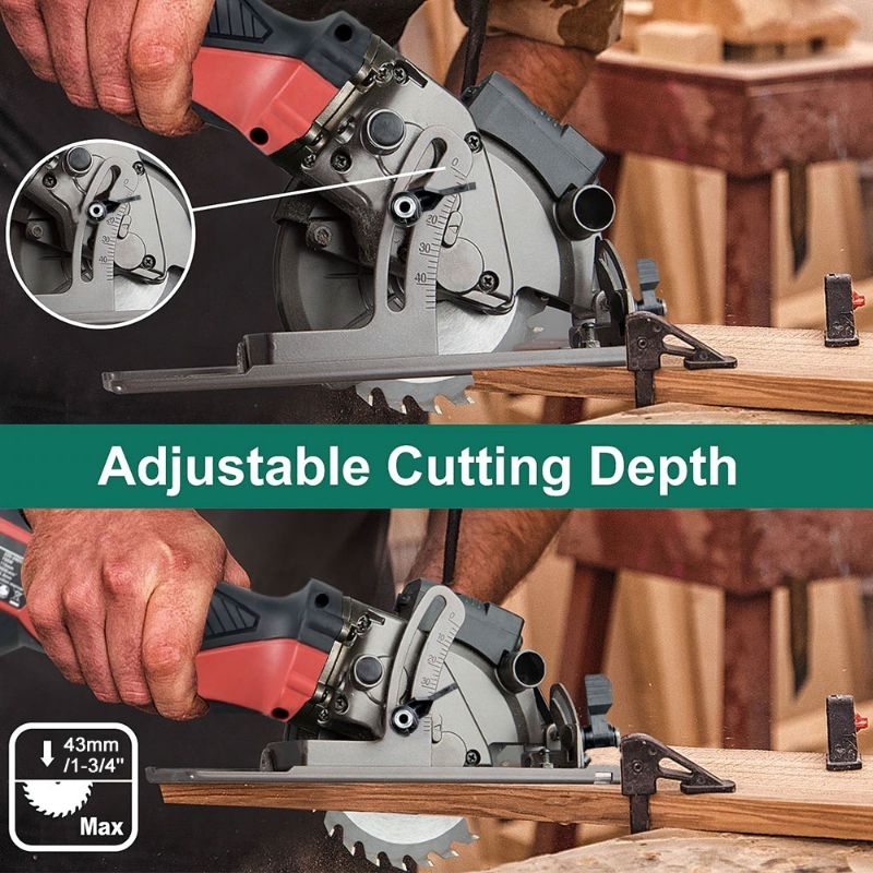 NEWONE Gergaji Mesin Mini Plunge Circular Saw 480W with Laser - 76602L - Black