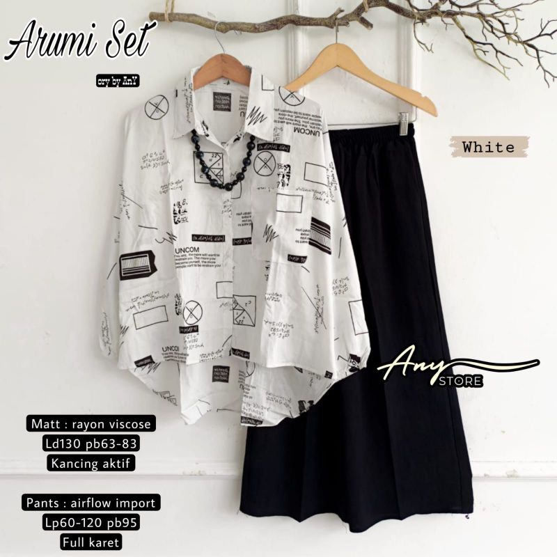 Setelan Celana Blouse Rayon/ Arumi Set By AnY Store
