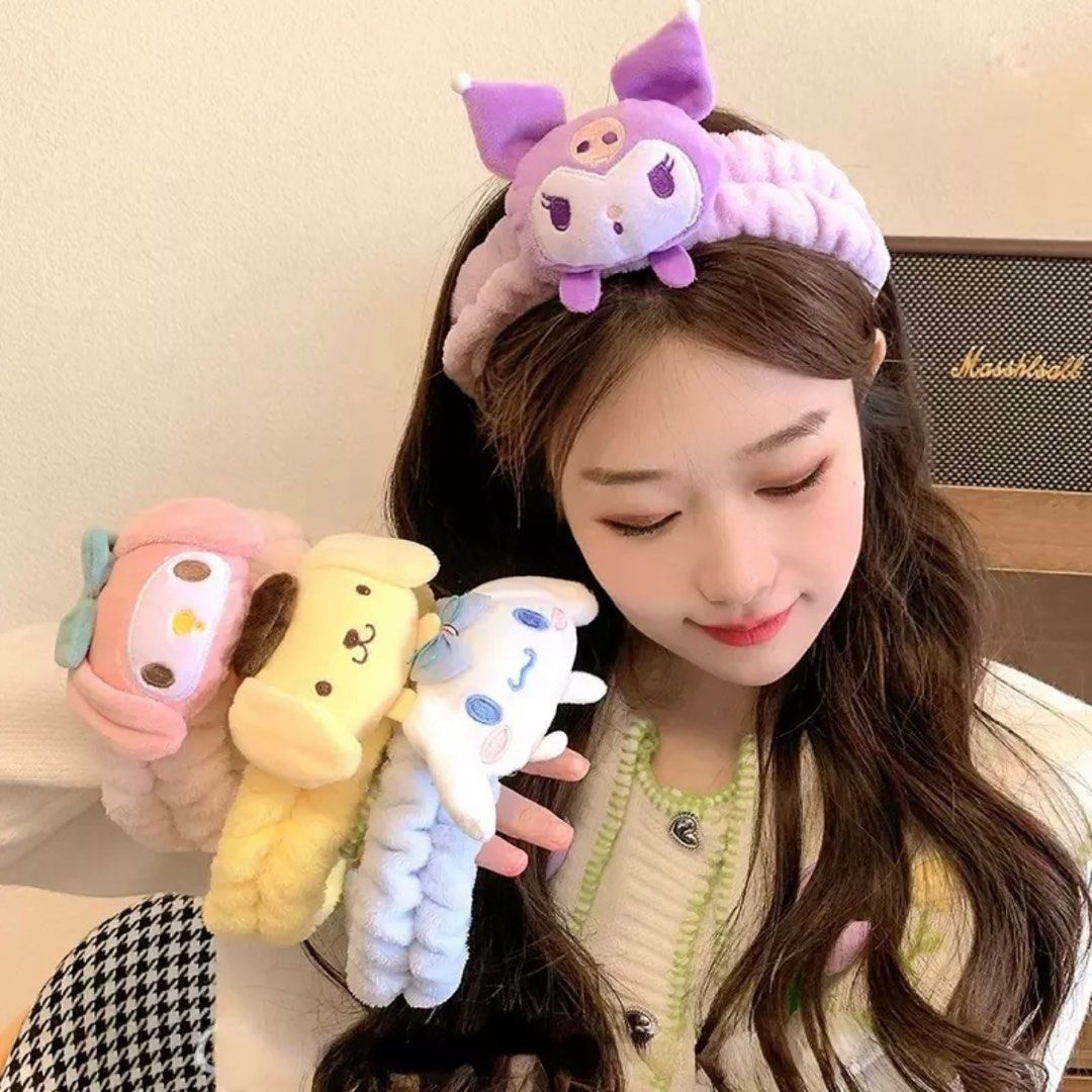 Bandana Cinamoroll Bandana Karakter Sanrio Kuromi Gemoy Bandana Karet Facial Dewasa / Anak