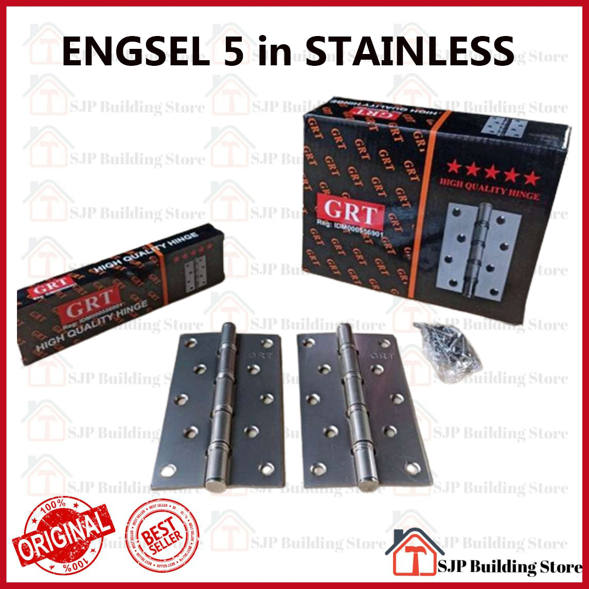 Engsel Pintu 5 inch SILVER l Jendela TEBAL 5 inch l Stenlis Per Pasang