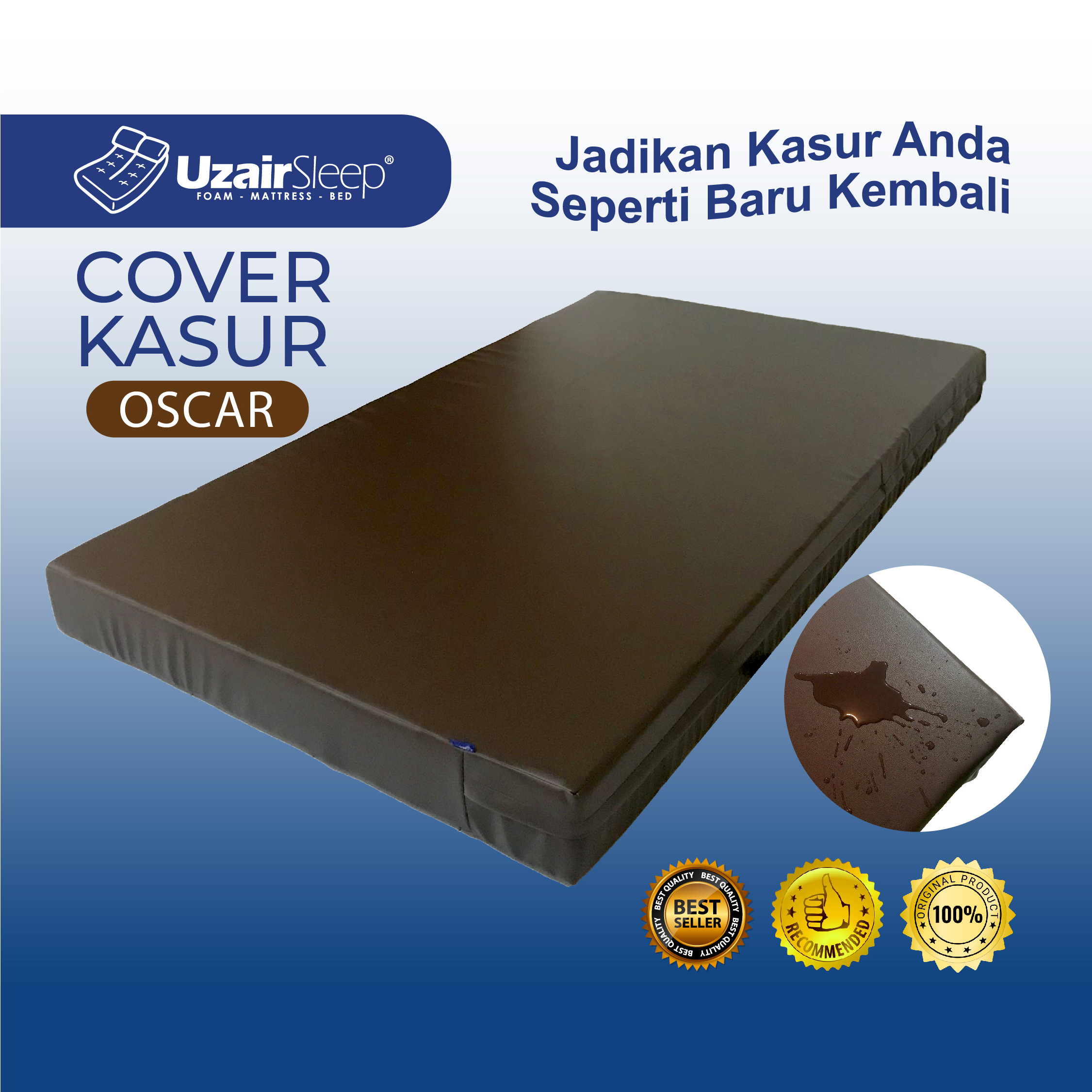 UZAIR SLEEP - Cover Oscar Sarung Kasur Busa Bahan Anti Air Esklusif Awet Tahan Lama