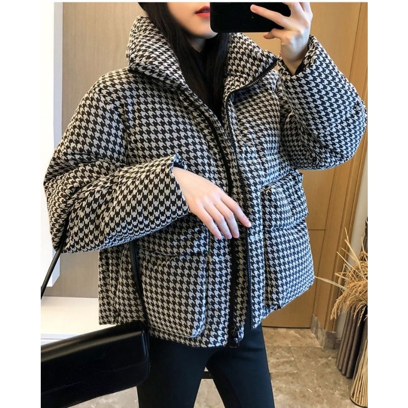 Houndstooth Padded Coat #1720