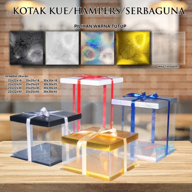 

Mika Kue Transparan Kotak Kue Transparan Cake Box Transparent Dus Kue transparan Kotak Hampers uk.30 CM