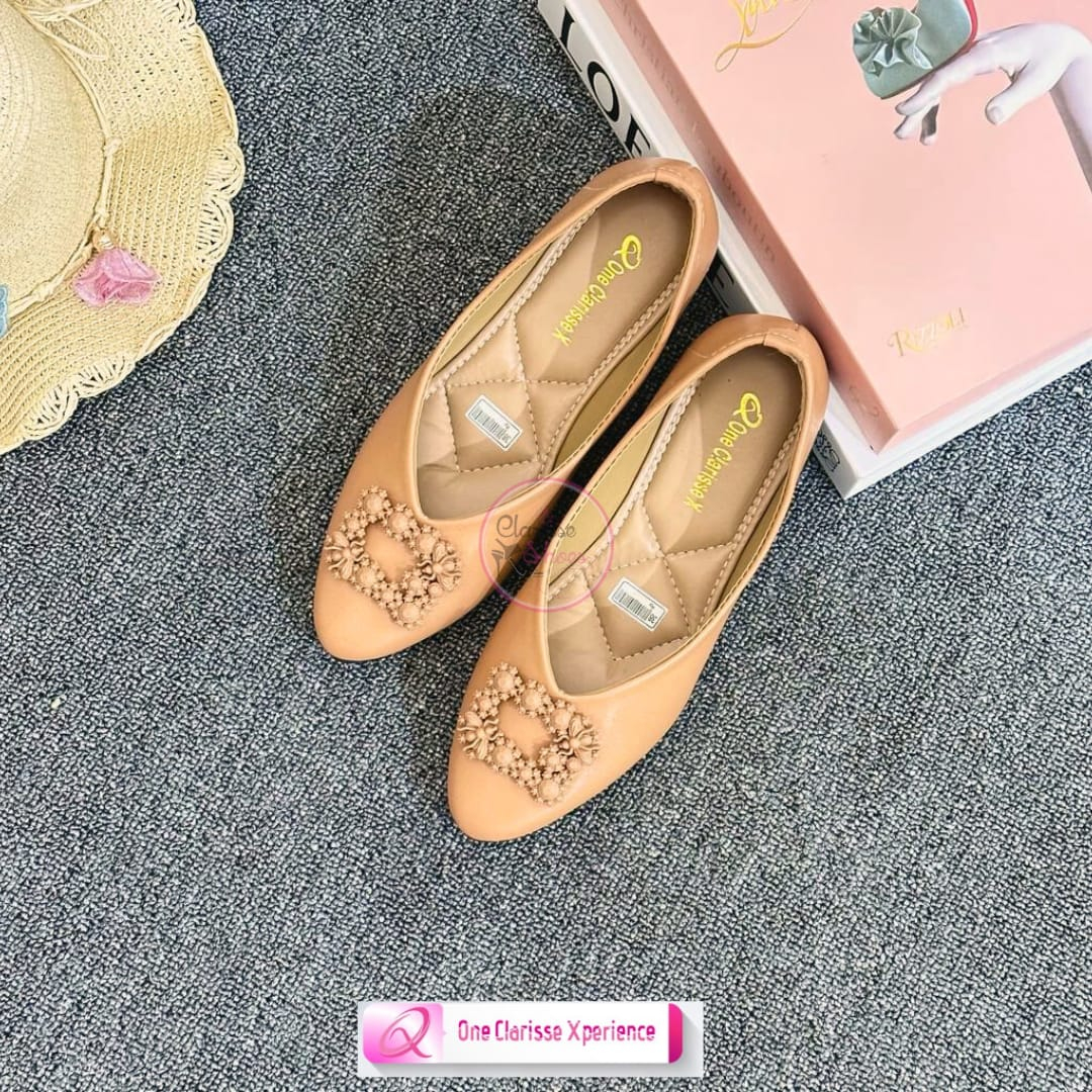 Clarisse HERA Flatshoes Sepatu Wanita Kuliah SOL KARET