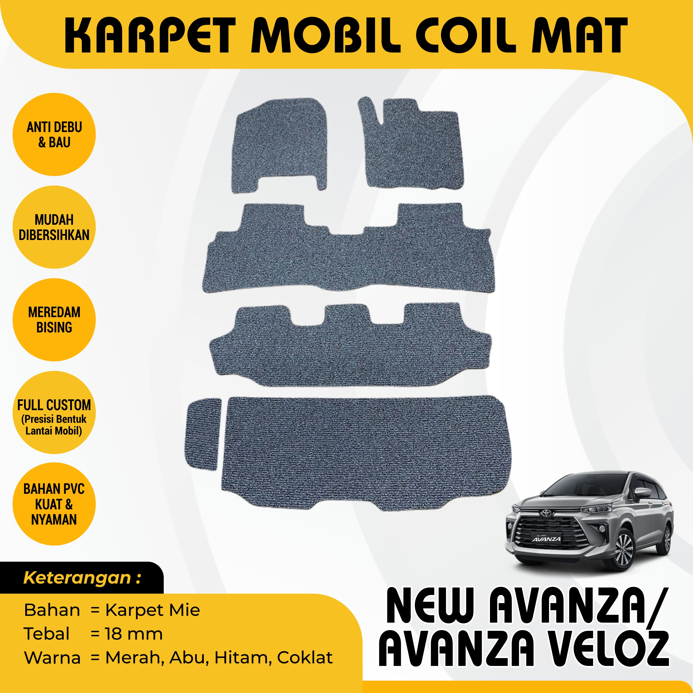 KARPET MOBIL MIE AVANZA XENIA TERBARU 2022 FULL BAGASIPREMIUM QUALITY