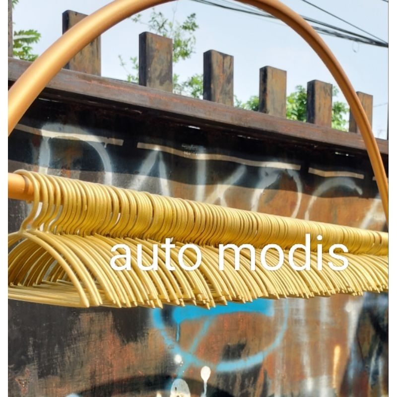 GANTUNGAN HANGER HIJAB KERUDUNG JILBAB PAKAIAN BAJU EMAS GOLD KAWAT KOTAK MINIMALIS PERSEGI MINIMALI