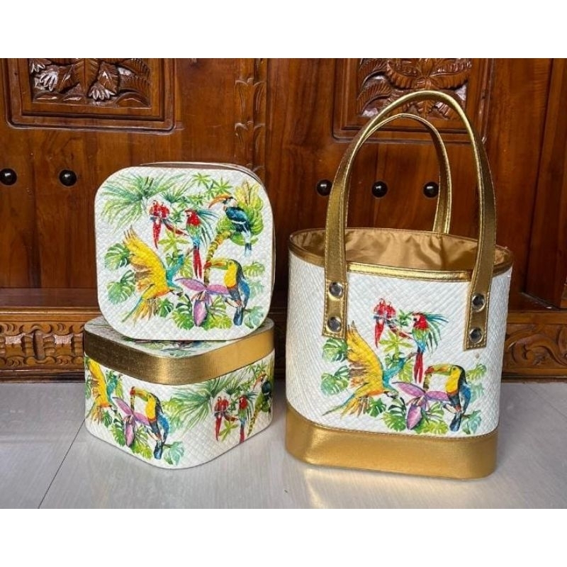Tas set 2 keben pandan motif