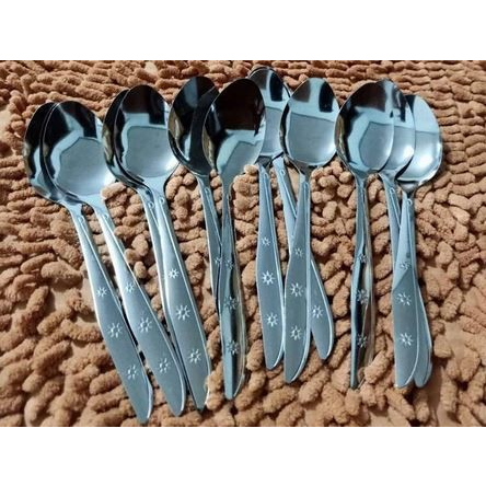 (MTK) SENDOK MAKAN / SENDOK MOTIF / SENDOK STAINLESS STEEL 12 PCS