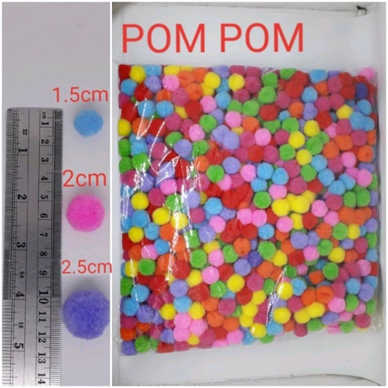 POMPOM 4CM DAN 3,5CM ISI 500PCS