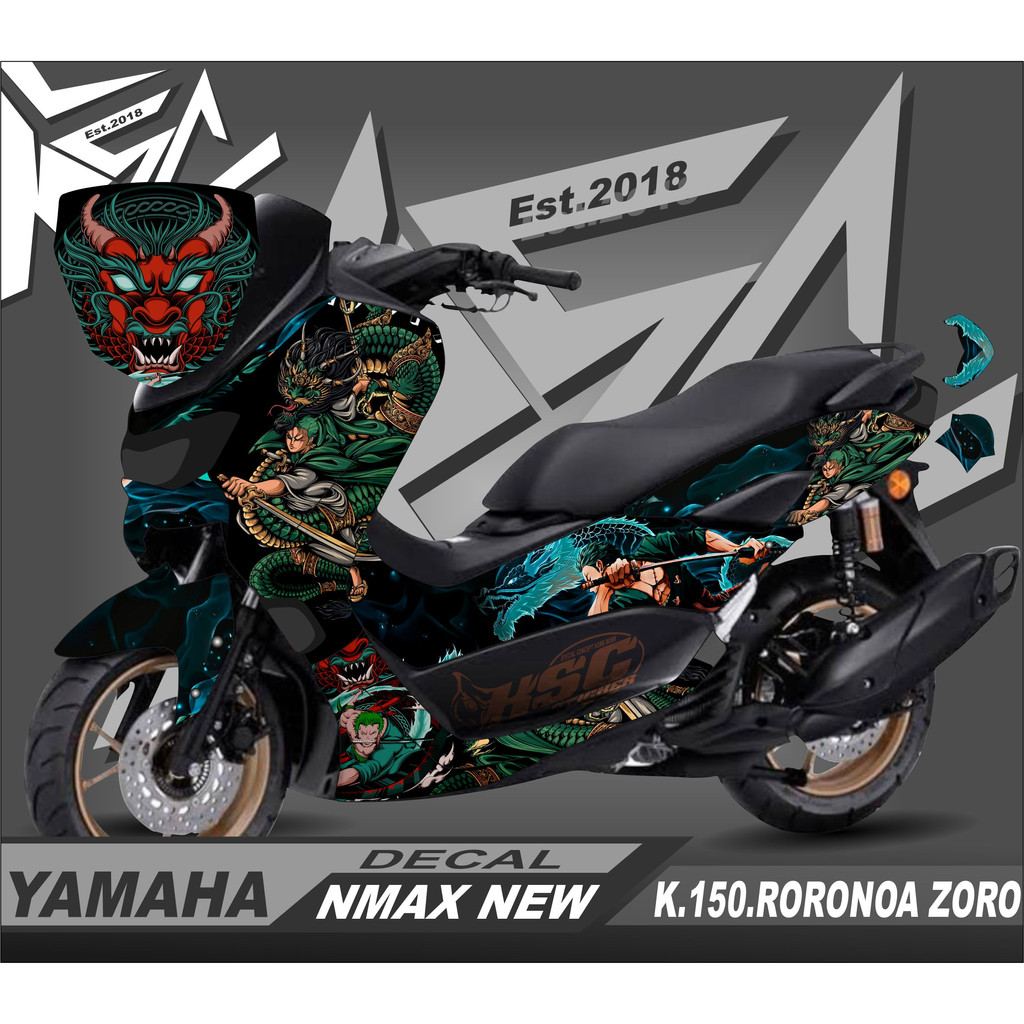 KSC - Decal Stiker FullBody FullSet Visor Motor Yamaha Nmax New 2020/2021/2022/2023 Anime One Piece 