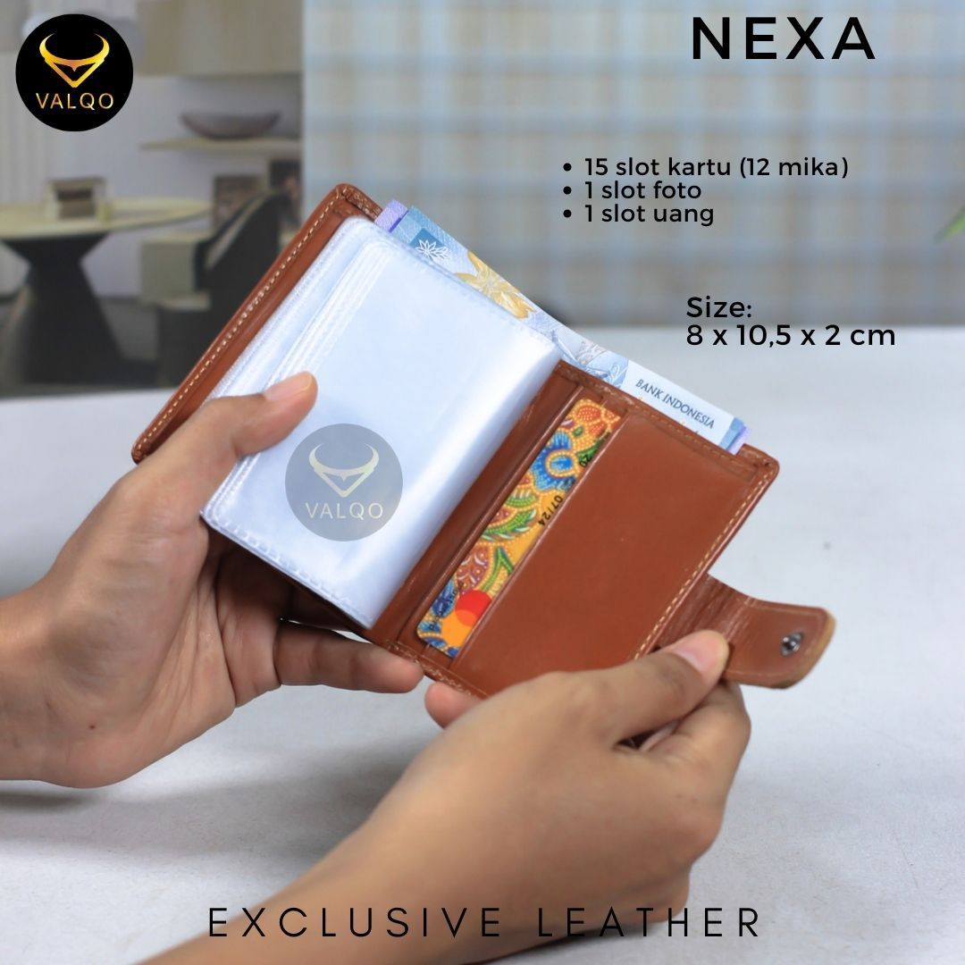 [VALQO] NEXA Dompet kartu Kulit sapi Wanita Pria Dompet kecil Dompet Mini