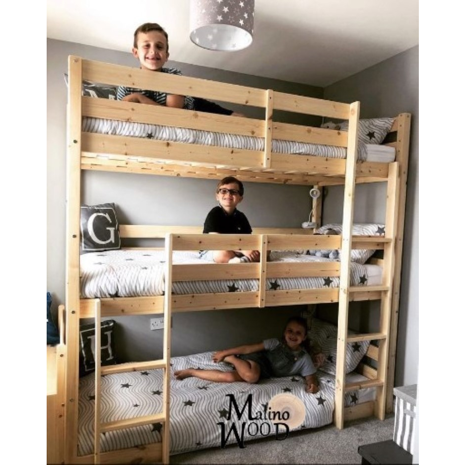 Ranjang susun ranjang tingkat kayu bunk bed loft bed dipan divan tempat tidur kayu minimalis BB-14