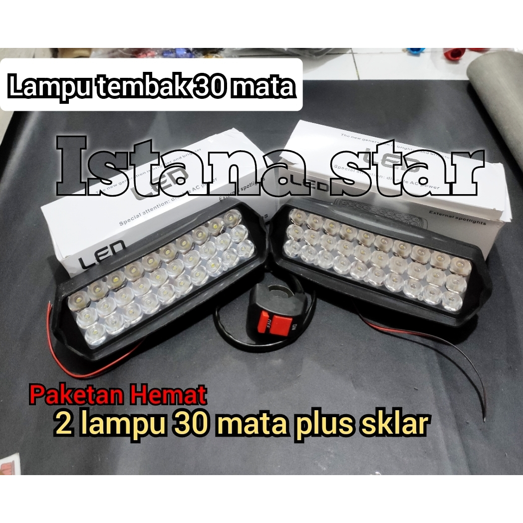 PROMO 2 PCS Lampu Tembak PLX 30 Mata Panjang Flood Spot Panjang