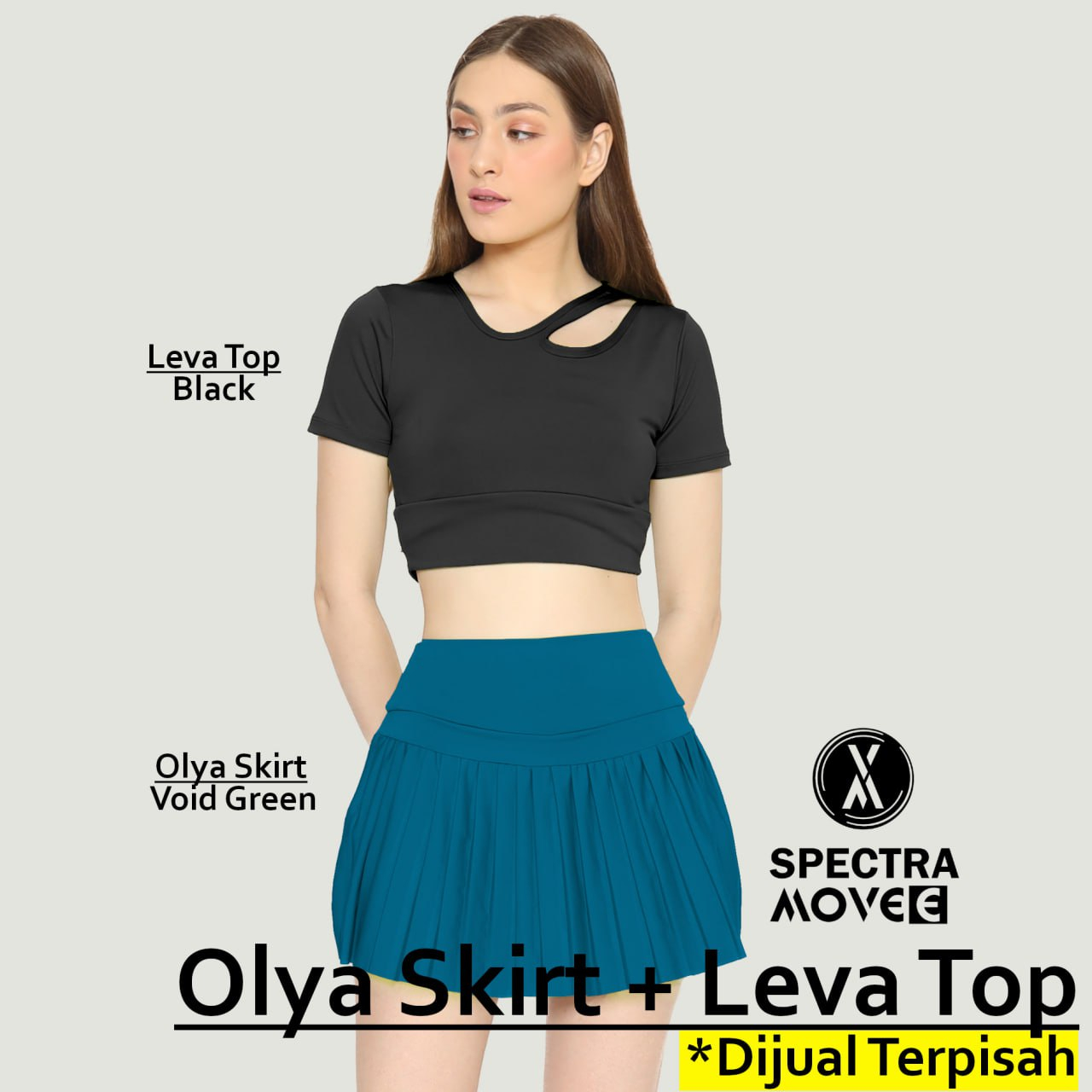 Rok celana OLYA SKIRT baju senam LEVA TOP atasan senam celana rok senam rok gym rok damce rok aerobic setelan rok