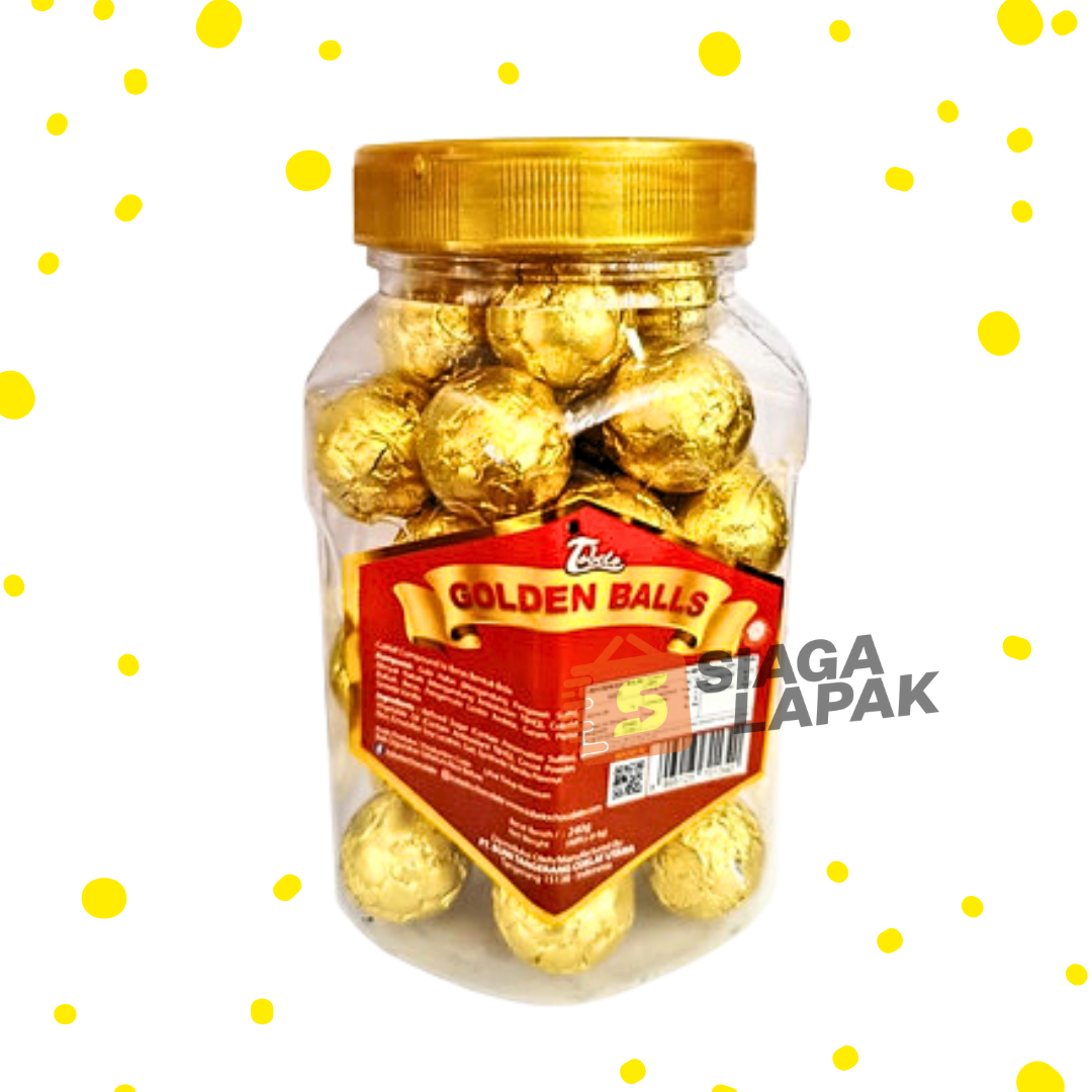 Coklat Golden Balls Tobelo 1 Jar 40pcs Cokelat Bola Crispy