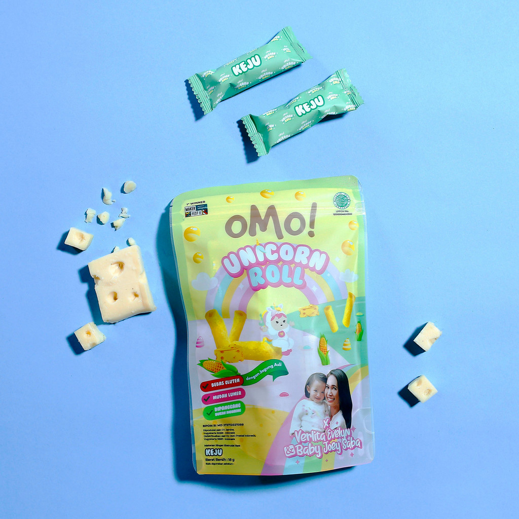 OMO UNICORN ROLL CEMILAN ANAK 18GR | HEALTHY SNACK GLUTEN FREE