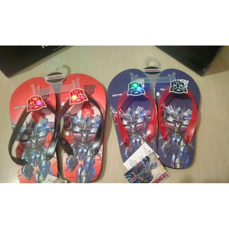 SZ 31-35 Sandal Jepit Led Anak Cowok Motif Transformer X NEVADA
