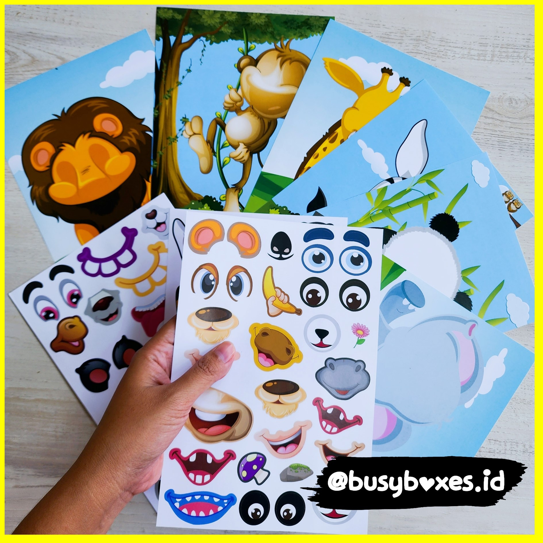 Busyboxes.id Mainan anak edukasi anak 1 2 3 tahun laki laki perempuan mainan edukasi Menempel Sticker seri zoo animals