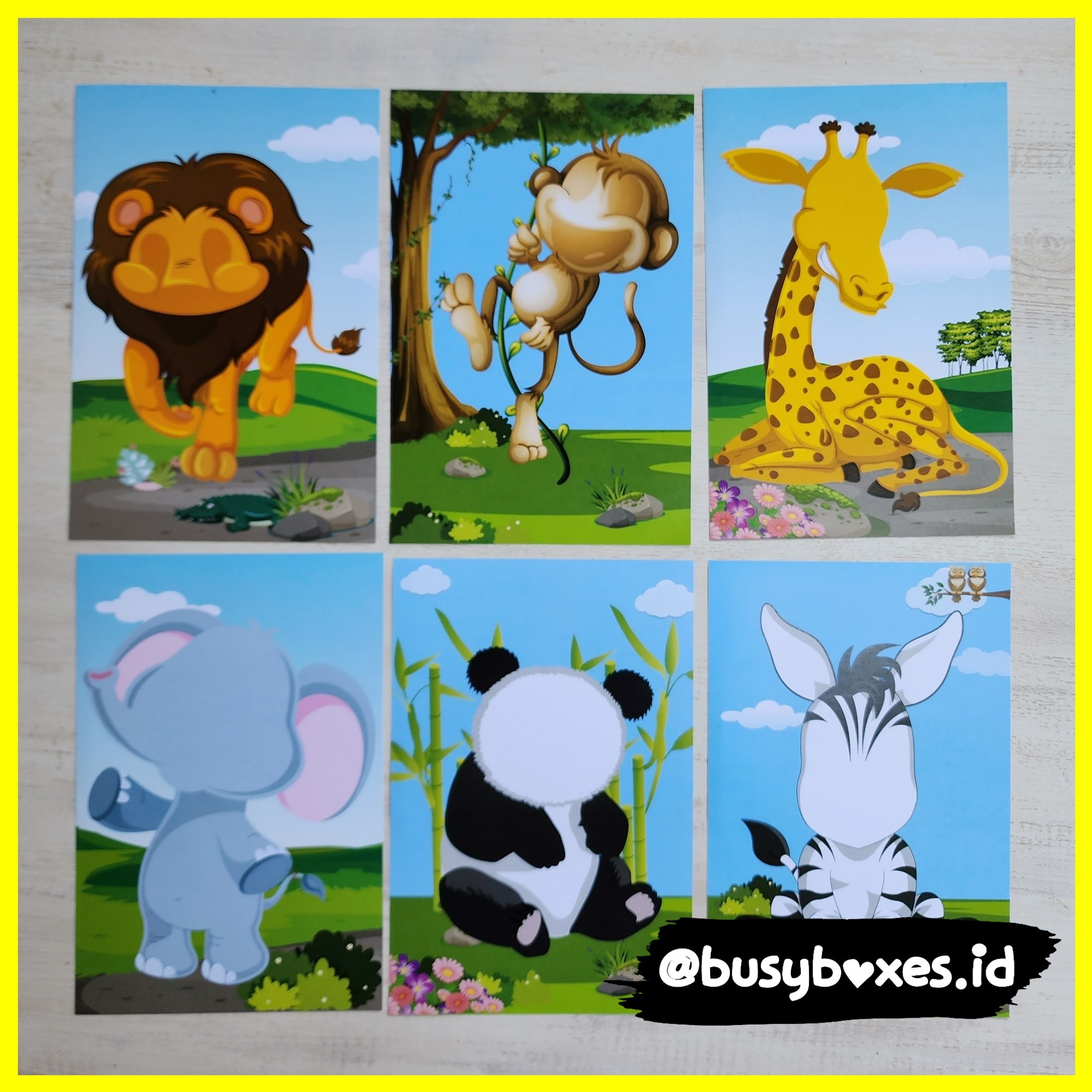 Busyboxes.id Mainan anak edukasi anak 1 2 3 tahun laki laki perempuan mainan edukasi Menempel Sticker seri zoo animals