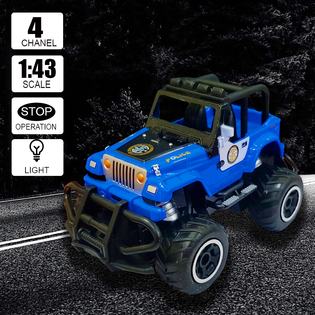 Mainan Anak Mobil Remote Control Polisi/ Mainan Mobil Remot Kontrol Police Rock Crawler 6146J