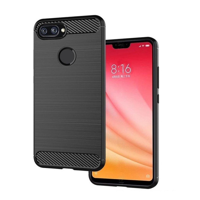 XIAOMI MI8 / XIAOMI MI8 LITE COVER RUGGED ARMOR CARBON TPU PREMIUM SOFTCASE SILIKON SOFT CASE MI 8