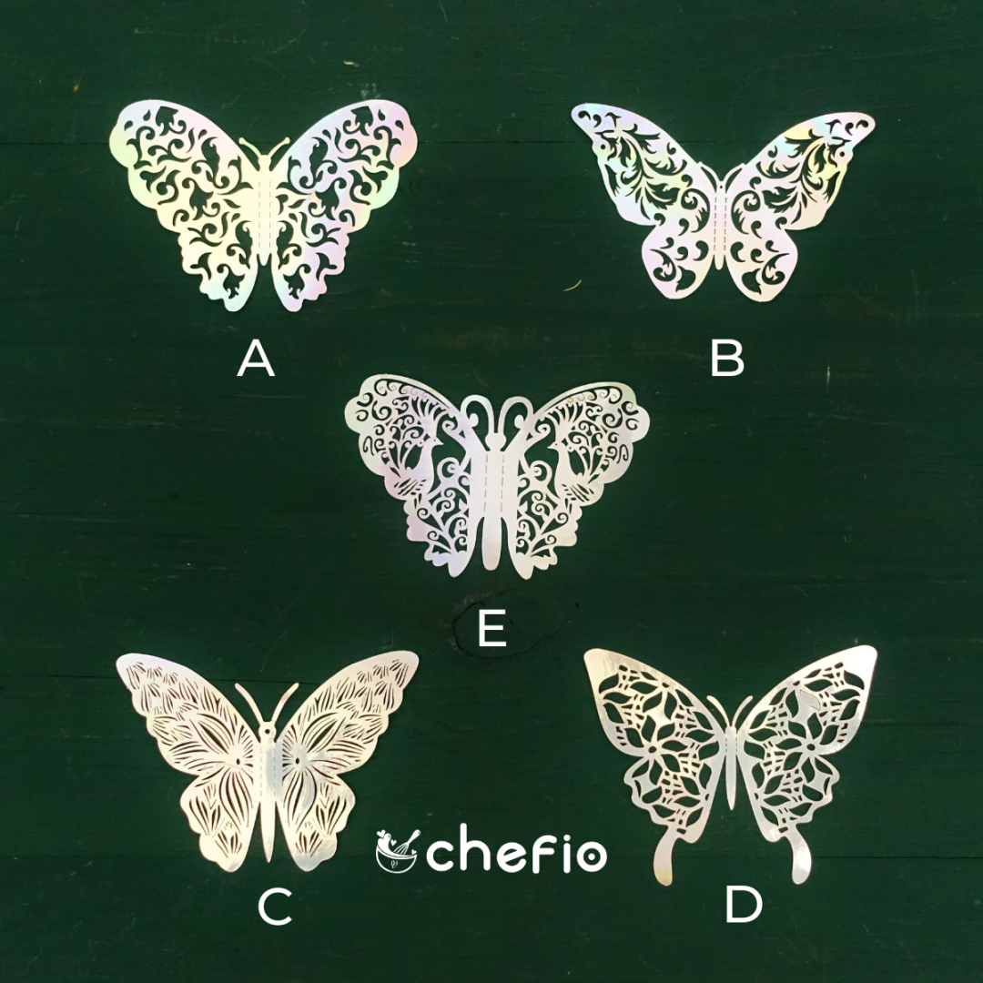 Sticker Dinding Butterfly Kupu Kupu 3D Akrilik Cake Topper Hiasan Kue