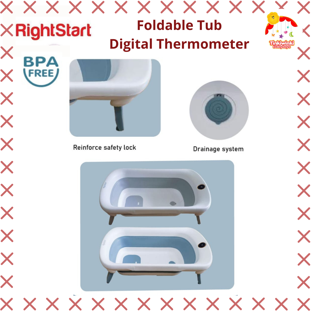 Right Start - Jumbo Whale Folding Bath Tub Digital Thermometer