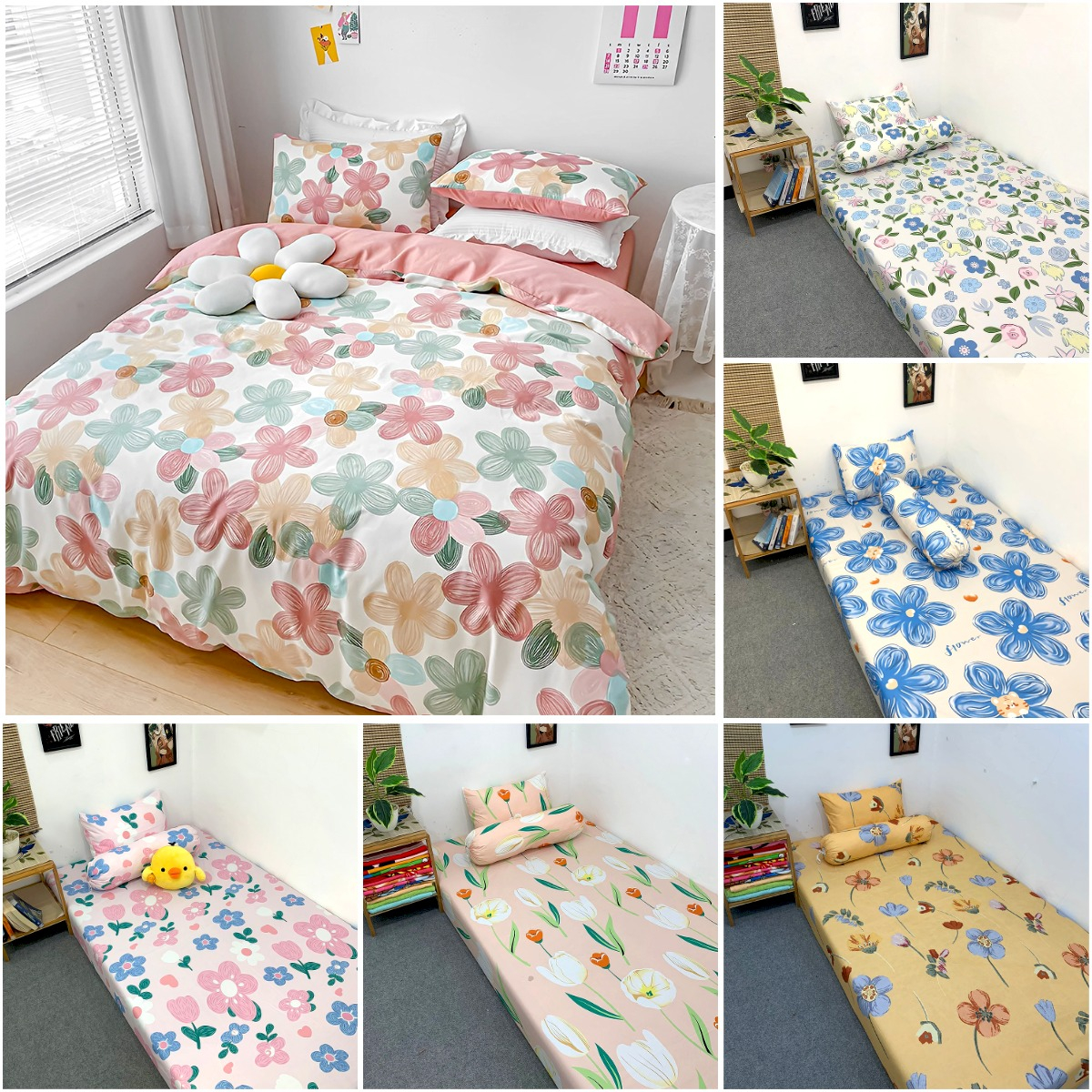 SPREI Set Katun ANTI GESER Motif Kotak ukuran120x200 160x200 180x200 / Sprei Aesthetic IVANA LUCY sudut karet