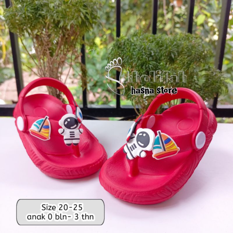 Sandal jepit anak laki-laki model tali belakang karakter Astronot New Hilo's 502