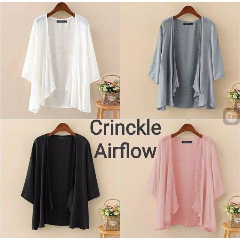 Cardigan Shafira Outer Bahan Crinckle Airflow